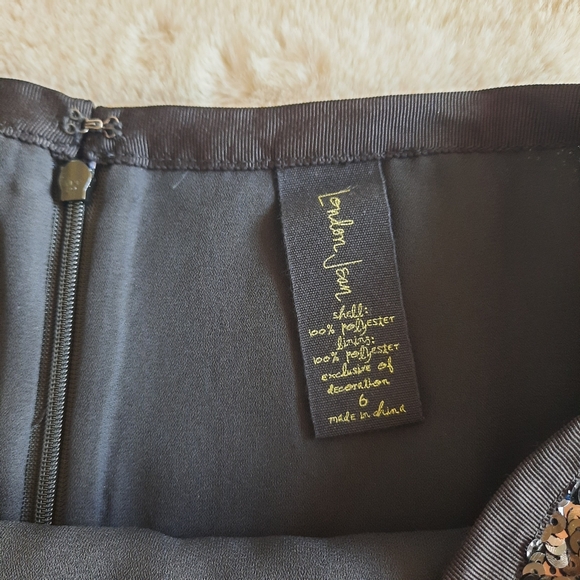 Sequin Black Mini Skirt Womens Size 6 Sparkle Holiday Club Birthday London Jean - Picture 4 of 11